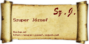 Szuper József névjegykártya